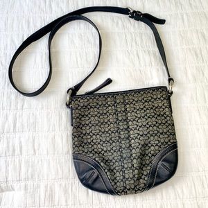 Gray Black Coach Crossbody Purse Adjustable Strap